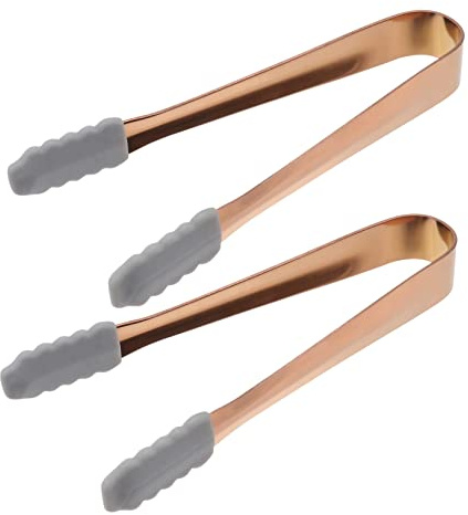 Amosfun 4 Pièces pince à glace pince à gril pince de restauration outil de service de cuisine kitchen galetiere grillage pinces à sucre pinces alimentaires durables Acier inoxydable Golden