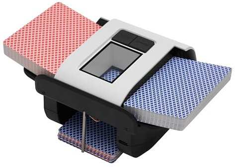 USU CHUANMEI Mélangeur de cartes automatique avec batterie intégrée, petit et portable pour Texas Hold'em, Blackjack, UNO et autres jeux de cartes.