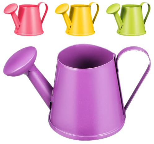 Toddmomy 4-Pack Kids Metal Mini Watering Can, Durable Toy for Garden Plants | Small Watering Cans for Children Indoor Plants, Toddler Outdoor Sandbox Play Set