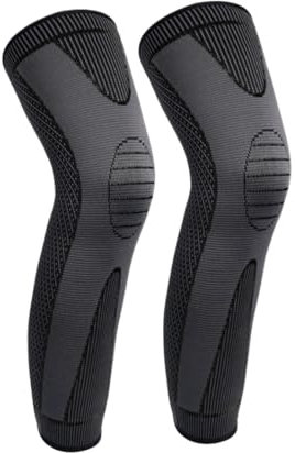 RUVOO Rodilleras Voleibol Rodilleras Gym Un Par De Rodilleras De Pierna Completa Rodilleras Rodilleras De Compresión Rodilleras Balonmano(Black,Large)