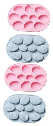 Cabilock 2 Juegos Molde De Huevo De Pascua Lata De Pan Molde De Cubitos De Hielo Moldes Para Pasteles En Forma De Corazón Bandeja De Hornear Estaño Moldeador Cubo Gel De Sílice 2 Piezas * 2