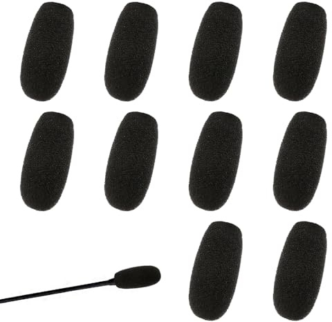 JJUNW 10 Stück Mikrofon Windschutz, Ersatz-Windschutz für Mikrofon und Headset aus Schaumstoff, Mini-Mikrofon Headset Windschutzscheibe für Unterricht Klein Mikrofons Lavalier-Kopfhörer