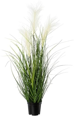 CREATIV green künstliches Pampasgras 76cm im Topf I naturgetreues künstliches Pampasgras Creme-Farben I Ziergras für Innen I hochwertige & dekorative Dekopflanze I Kunstpflanze im Topf