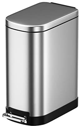 LJTHUU Pattumiera per Interni in Acciaio Inossidabile con Coperchio e Pedale Silenzioso Pattumiera per Soggiorno Cucina Camera da Letto Bagno Pattumiera retrò Creativa 10L Bagno TR