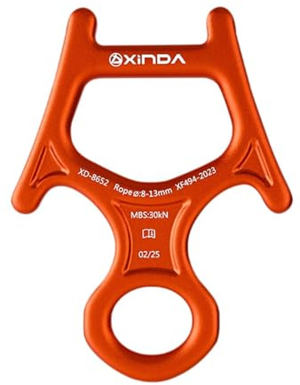 Fenteer Dispositivo di Discesa a 8 Figure da 30KN in Lega di Alluminio per attività di Speleologia, Orangina