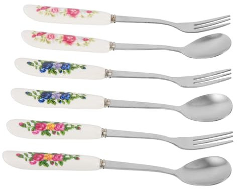 OFFSCH 1 Ensemble Set de Cuillères à Dessert Inoxydable Ustensiles Ergonomiques pour Apéritifs Salades pour Restaurants