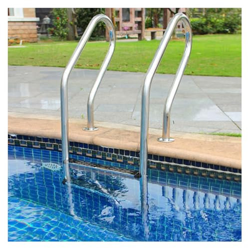 LYHXYLFT Stainless Steel Swimming Pool Step,2/3 Tread Pool Pedals Handrail, Pool Ladder,Stable and Simple To Use,Entry and Exit Easier Pool Steps(2steps)