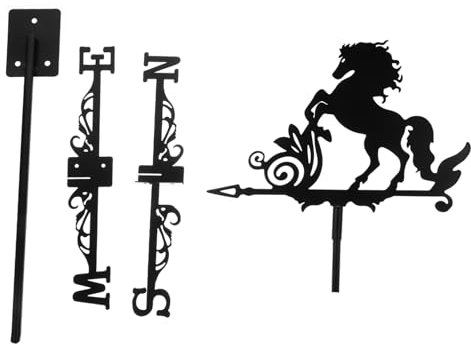 Toddmomy Veleta De Caballo Vintage Veleta De Hierro para Techo Indicador De Dirección De Viento De Decoración De Jardín para Exteriores