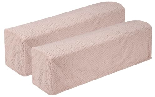 QUARKZMAN 2 Stück Armlehnenbezüge, 90x20x25cm Armlehnenschoner Sesselbezug Stretch Sofaschutz für Hund & Katze, Wohnzimmer Sessel Haustiere - Pink
