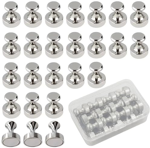 iwontalersy 25 pcs Aimants Puissants,16x12mm Aimant Neodyme,Uissants Petits Punaise Magnétiques pour Cuisine Réfrigérateur Bureau Tableau Blanc