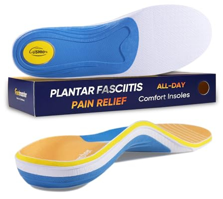 Footmaster Semelles Orthopédiques pour soutien de la voûte plantaire, fasciite plantaire, pieds plats, épine calcanéenne, douleurs au talon pour femmes et hommes
