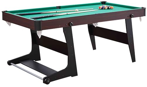 Mesas de Billar, Mesa Billar Convertible Plegable Portátil con Juego Completo de Billar, Fácil Almacenamiento para Salas de Juegos, Sótanos y Diversión Familiar(Red,157x81x79cm/61.8x31.8x31.1in)