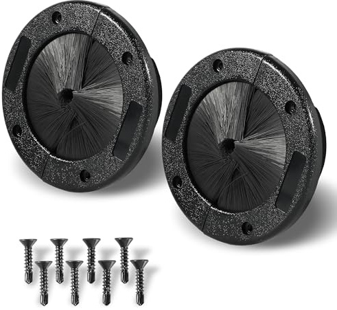2 PCS Grommets for Wiring, 4 Round Cable Grommet, Split Brush Wall Grommet, Split Wall Cable Management Kit for Home Data Center Wall Floor with Screws
