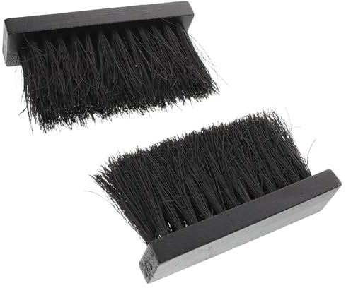 Hemobllo Lot de 2 Balais pour Cheminée en Bois et Fibres de Palmier, Noir, pour Maisons et Villas, Nettoyage et Retrait des Cendres