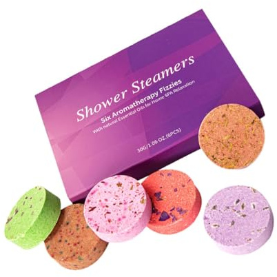 TOPPERFUN Compresse Aromatiche per Bagno Spa 6 Pezzi Sale Marino Naturale Pastiglie da Bagno per Doccia a Vapore e Aromaterapia Strumento Spa Femminile per Pelle Liscia e Relax