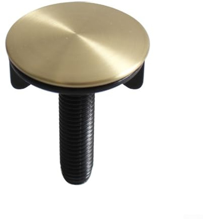 Dolvitrny Cubierta para agujero de fregadero de acero inoxidable para cocina y baño, cubierta dorada de 45 mm con mango roscado, cubierta ciega para apertura de drenaje