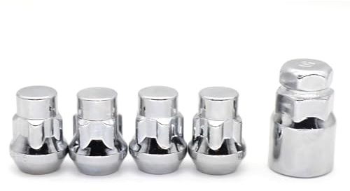 ORXADAGWC Compatibile con Ford per B-Max 2012-2017 Bullone Ruota Auto | Per C-Max 2007-2019 4 Pezzi Dado Ruota Auto M12x1.5 E 1X Chiave Camion Ruota Dado Di Bloccaggio Mozzo Ruota Parti