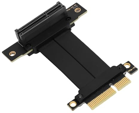Rosvola Cavo Riser 4.0 X4, GPU PCIE Gen 4 8GBPs Cavo Prolunga Scheda Grafica Adattatore 90°, Prolunga Flessibile Ad Alta velocità per WiFi M.2, USB, Scheda e SSD (5 cm)