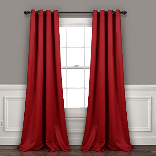 Lush Decor Isolierter Verdunkelungsvorhang mit Ösen, klassisches, modernes Design, schicke Fensterdekoration, Lange Vorhänge für Wohnzimmer, Schlafzimmer oder Esszimmer, 132,1 cm x 241,3 cm (B x L),