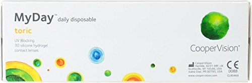 MYDAY Daily disposable Torisch Tageslinsen weich, 30 Stück / BC 8.6 mm / Dia 14.5 mm / CYL -1,75 / ACHSE 180 / -2 Dioptrien