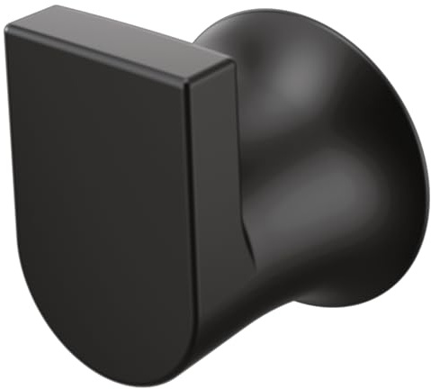 Moen Genta LX Modern Single Robe Hook or Towel Hanger for Kitchen or Bathroom, Matte Black, BH3803BL