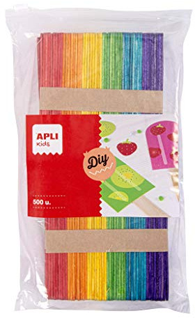 APLI Kids 17453 - Palos Polo de madera en colores surtidos 500 u. formato MAXI