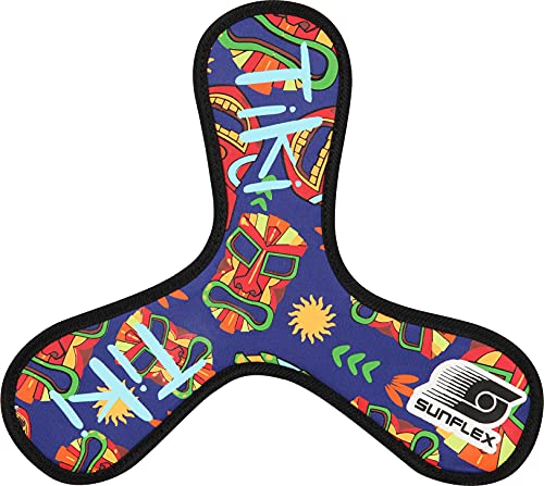 Sunflex Neopren Cassini Tropical Tiki | Leichter Bumerang für den Strand und den Park | sehr weich und lässt Sich ohne Verletzungsgefahr fangen | extrem robust und für Jede Altersgruppe