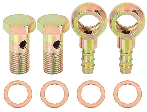 X AUTOHAUX 2 Sets 12mm Diamètre Banjo Boulon Rondelle Kit Métal pour Moto Voiture