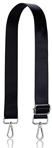 Allzedream - Correa ancha ajustable de repuesto para bandolera, Negro-Plata, M