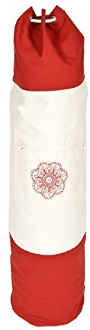 Yogabox Yogatasche Surya Bag 2 farbig für Schurwollmatten, Bordeaux/Natur, L: 100 cm/Ø 25 cm