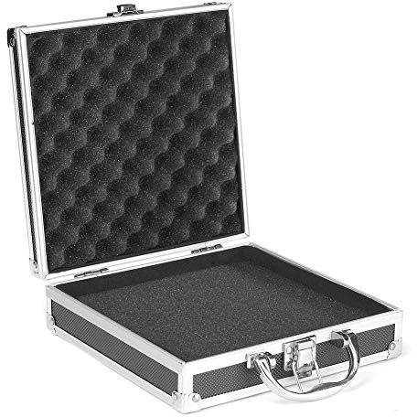 Aluminum Carrying Case,Mini Aluminum Case Foam Briefcase ToolBox Carrying Case Portable Tool Case (215 * 215 * 65mm)