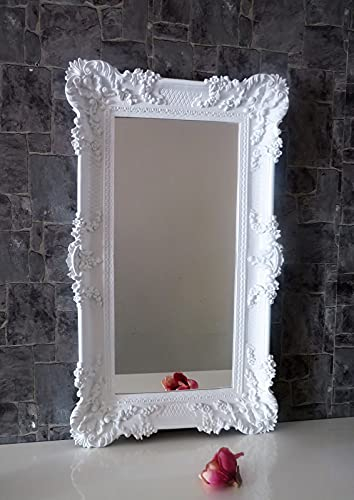 artissimo Cornice portafoto bianca barocca 96 x 57 cm, cornice antica, 72 x 33 cm, colore bianco 3074