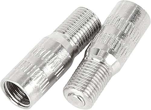 DWEEKIY Gerade Verlängerung Silber – 2 Stück Ventilverlängerungen aus Messing zum Aufschrauben auf das Ventil – einfaches Aufschrauben des Adapters auf das Ventil – Länge 26,5 mm