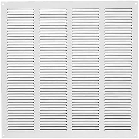 White Metal Air Vent Grille 400mm x 400mm Fly Screen Flat Louvre Duct Cover