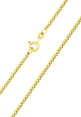 JEVELION Panzerkette gold 1,7mm aus 925 Sterling Silber vergoldet Damenkette Kette für Damen
