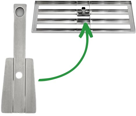 RISISANI® Stiel-Adapter für Wolf-Gerätestiel Rasenrakel und Landschafts-Rechen | V2A-Edelstahl rostfrei | 100% Made in Germany | Schnelle Montage