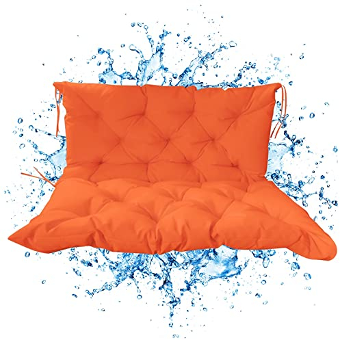 XIHAADOY Bankauflage, Hollywoodschaukel Auflage, Palettenkissen Outdoor Wasserdicht, Gartenbankauflage für GartenmöBel Bankkissen, 10cm Dick,Orange,40x59in