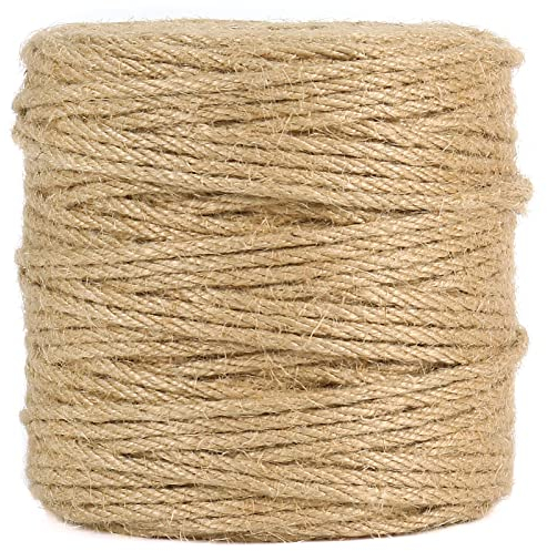 Vivifying 4mm Jute Twine, 328 Feet 4 Ply Natural Strong Brown Jute Rope for Garden Plants, Crafts, Hanging and Decoration