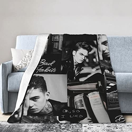 LOUJIN Hero Hardin Fiennes Scott Tiffin Couverture ultra douce et légère en flanelle polaire pour canapé, canapé et lit Noir