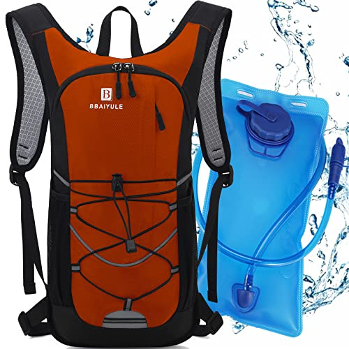 BBAIYULE® Trinkrucksack mit Trinkblase 2L, BPA-Frei | Trinkrucksack 2l mit Reflektoren | Rucksack mit Trinksystem | Laufen, Fahrrad & Camping Sportrucksack Fahrradrucksack