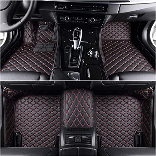 Fußmatte Auto für Toyota C-HR CHR Hybrid/C-HR EV C-EV/electric/2020 2021 2022 2023,Allwetter Leder Autoteppich Wasserdicht 3D All-Inclusive-Stil Automatte,A/BlackRed
