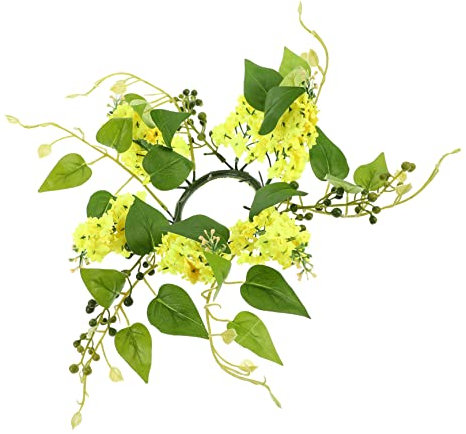 ifundom Künstlicher Blumenkerzenring Eleganter Kerzenkranz Für Hochzeits Und Tischdekoration Leicht Und Langlebig Blumendekoration Für Feste Und Feiern