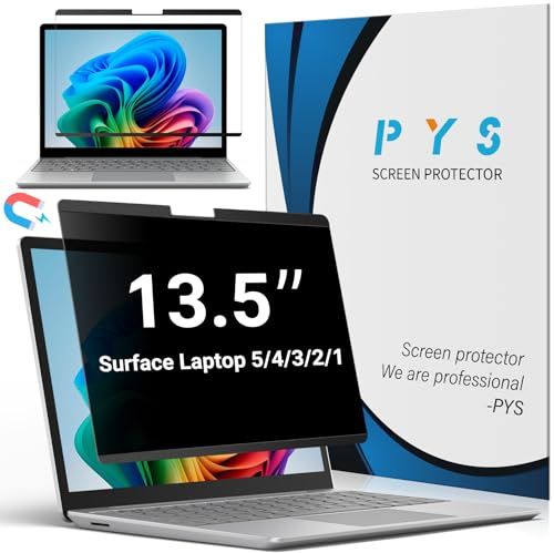 PYS Filtre de Confidentialité Magnétique Compatible avec Microsoft Surface Laptop 6/5/4/3/2/1 - Film de Protection 13.5 Pouces, Écran de Confidentialité, Anti-Spy