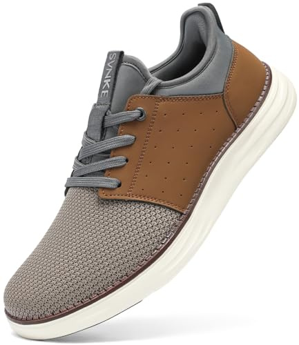 SVNKE Herr Slip on Sneakers Sneakers Casual Sport Running Sneakers Atletisk Fitness Tennis Jogging, kastanj, 44 EU