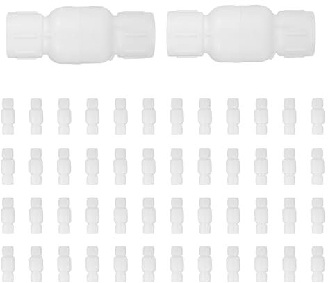 EFIELD PVC048-5-50PCS Clapet anti-retour en ligne en PVC 1,9 cm, annexe 40, connexions à solvant, clapet anti-retour à ressort en PVC