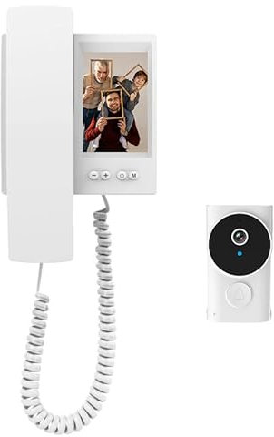 Videocitofono, citofono wireless con monitor, campanello con visione notturna a infrarossi, 6 opzioni di suoneria, nessuna app/Wi-Fi richiesta