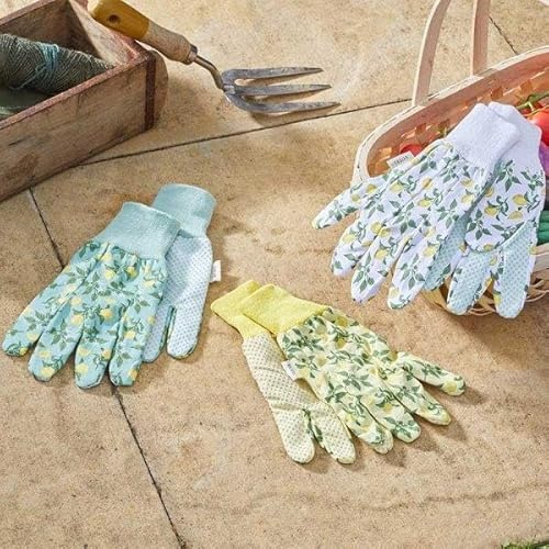 garden mile Gartenhandschuhe für Damen, Baumwolle, rutschfest, atmungsaktiv, für den Muttertag, Gartenarbeit im Freien, Mehrzweckhandschuhe, 3 Stück (3 Stück Baumwollhandschuhe)