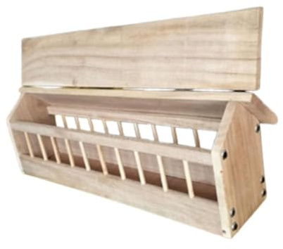 Baoblaze Wooden Pigeon Feeder Bird Feeding Bowl Feeding Dish Chicken Feeder Poultry Food Dispenser for Ducklings Garden Pigeons Farm, 40x11x7cm