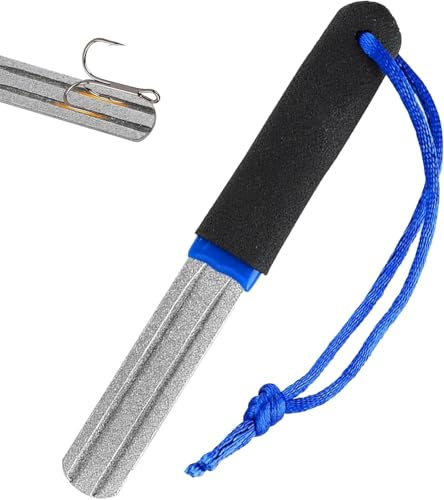 V-Groove Dart Sharpener, Compact Slim Fishing Hook Hone Sharpening Tool, Portable Precision Slim Double Sided Diamond Grinding File for Fishing Grinding Rapid Sharpening Reduced Bounce Outs