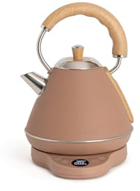 CREATE/KETTLE RETRO PRO/Hervidor eléctrico de 1 L con control de temperatura moca/Sistema de auto - apagado, ebullición rápida, base antideslizante, panel transparente, 1200W